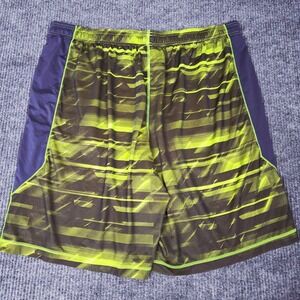Under‎ Armour Mens 2XL Athletic Shorts Neon Green Black Geometric Digital Print